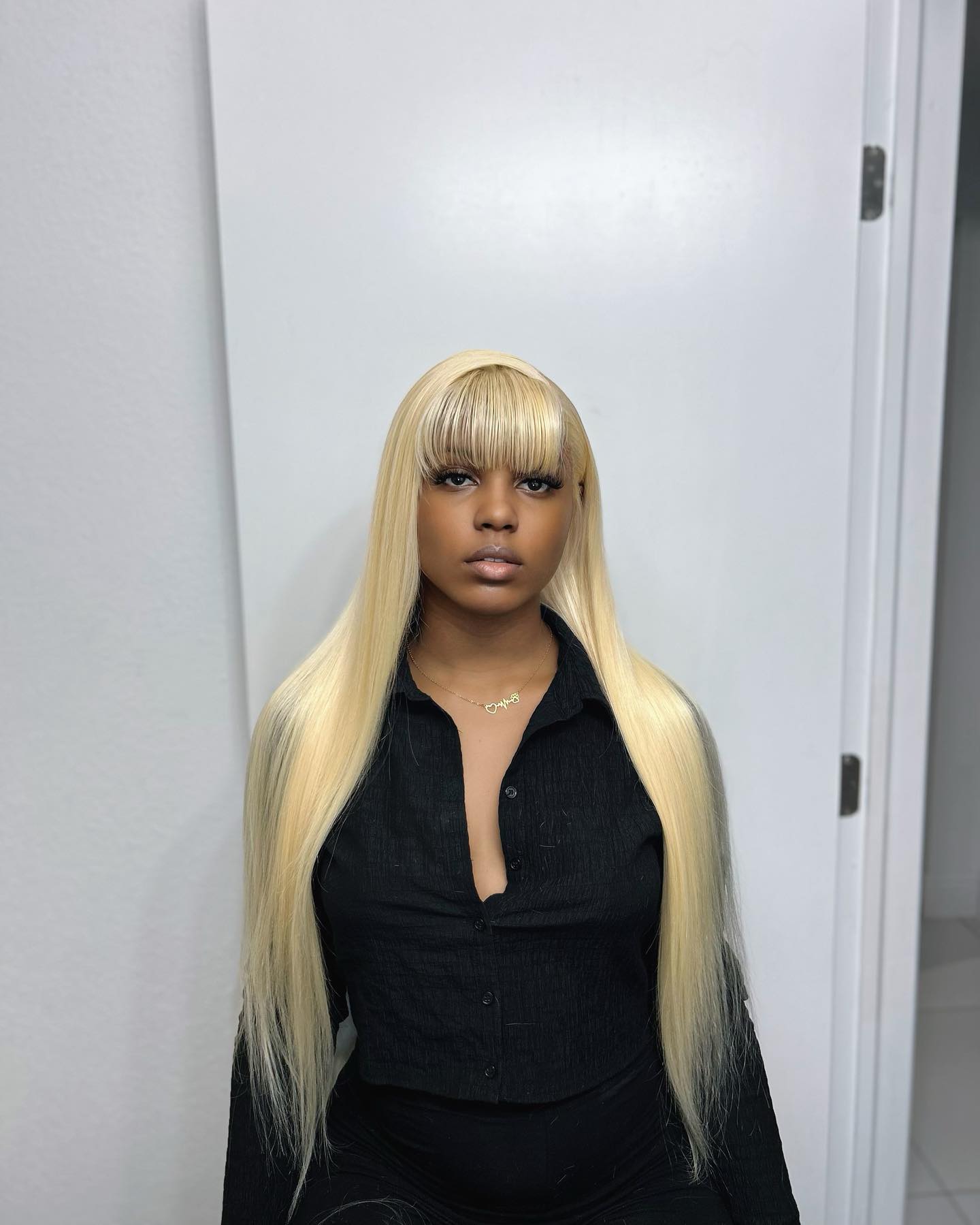 Blonde Straight Hair Fringe Wig