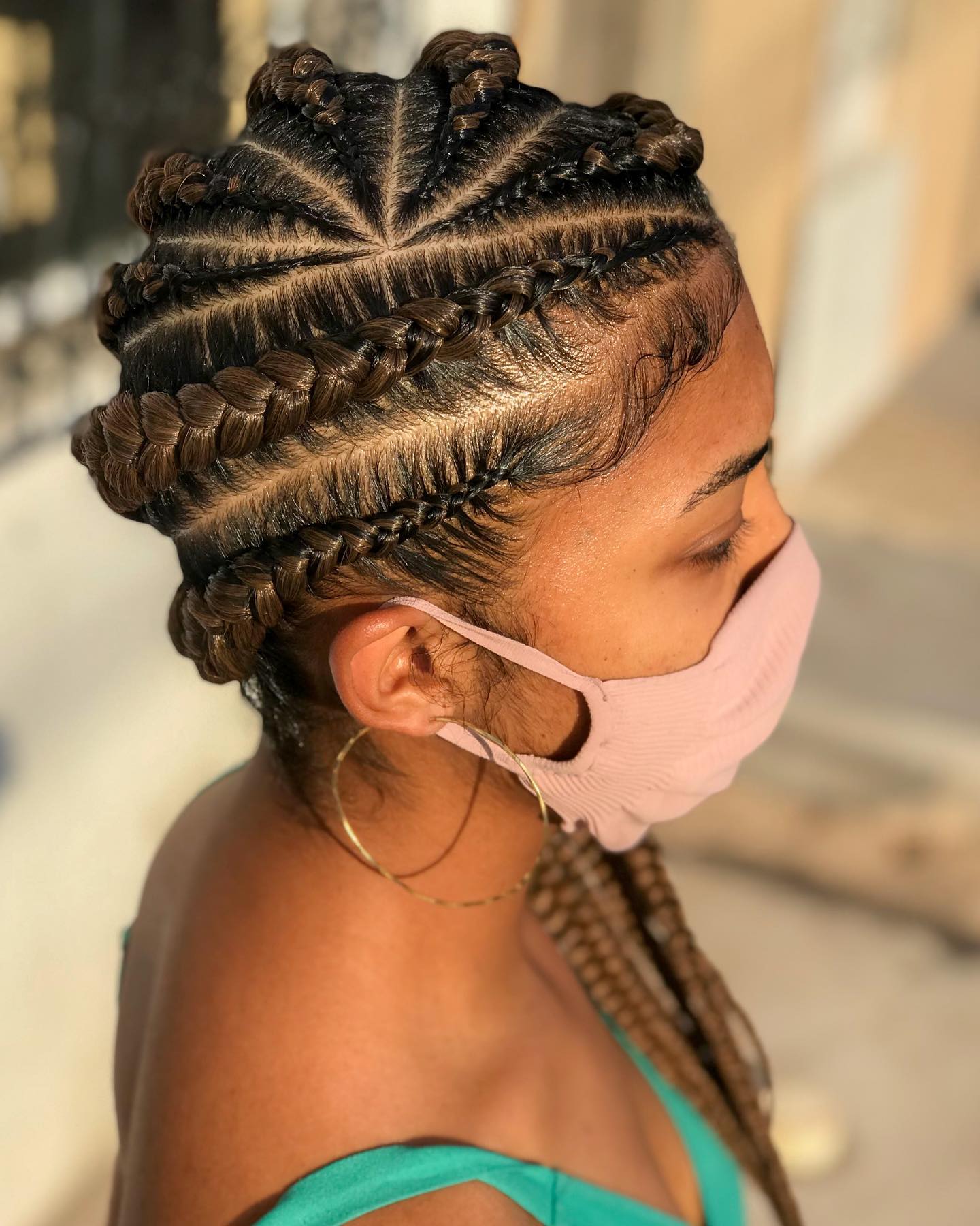 Crown Pattern Lemonade Cornrows