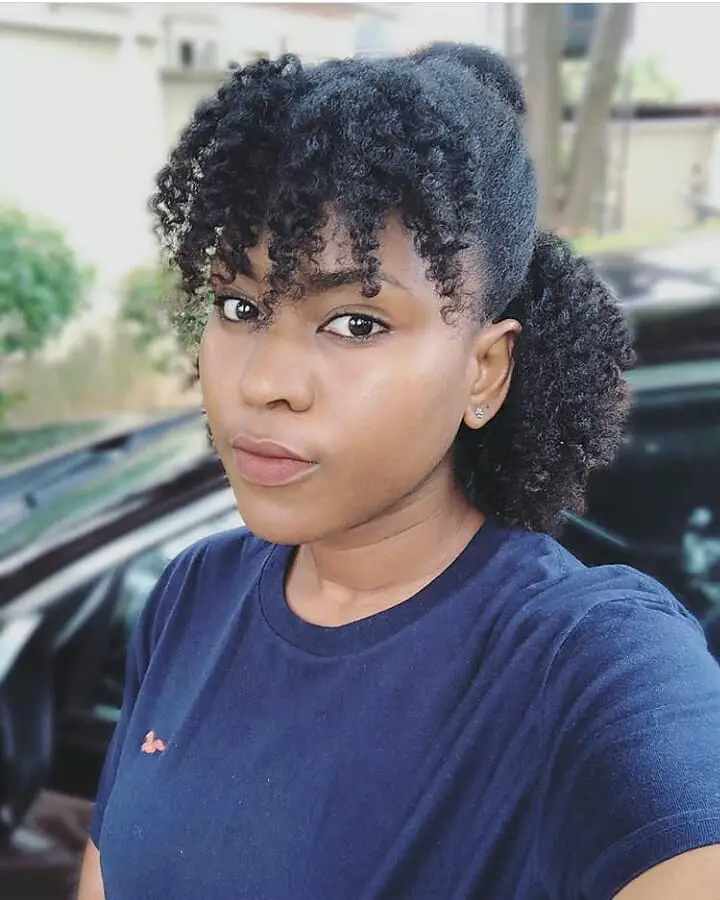 Natural With Twist Out Bangs