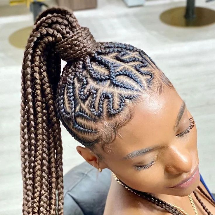 S-Pattern Ponytail Cornrow