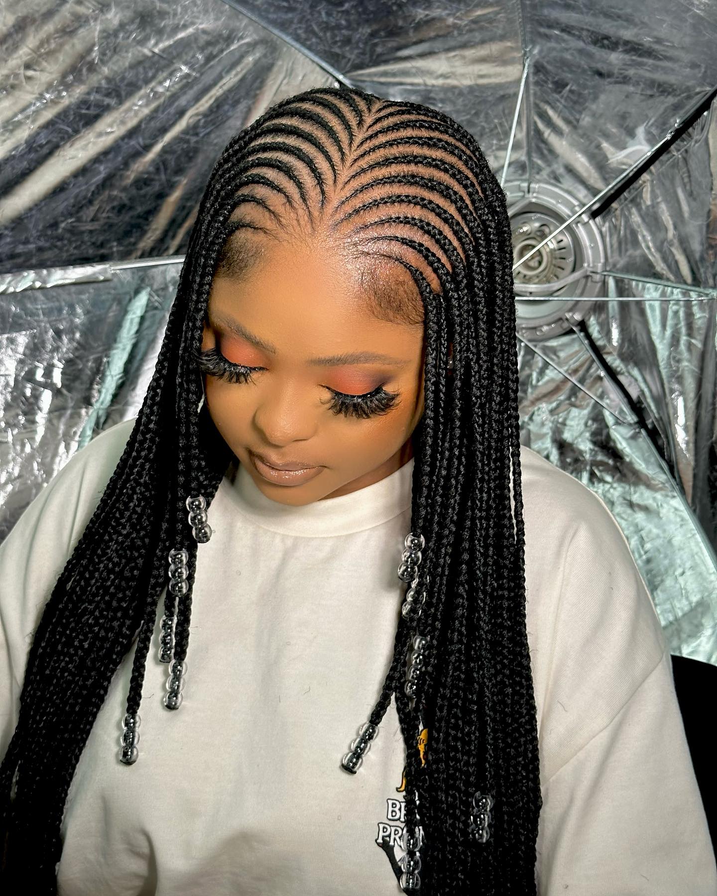 Shoulder Length Tribal Cornrow