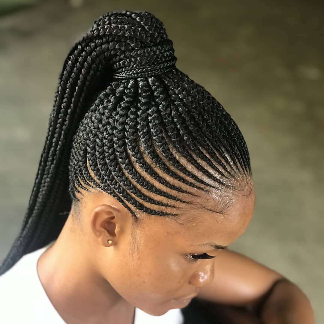 Simple Swirl Ponytail Cornrow
