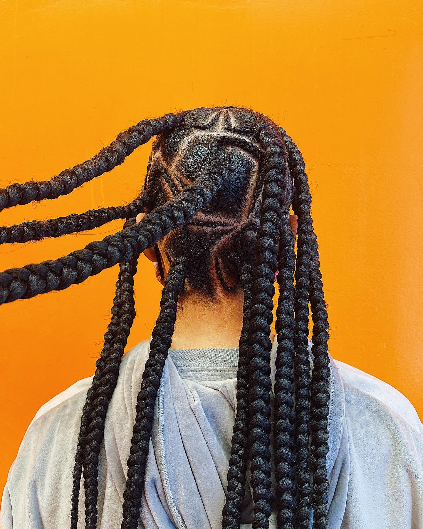 Small Swirl Cornrows With Box Braids