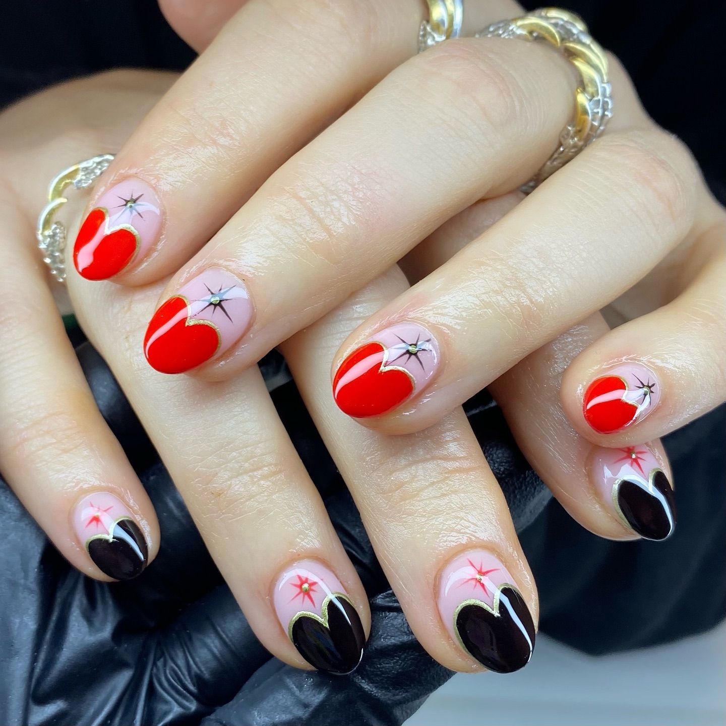 Chrome Nail With Combo Designs