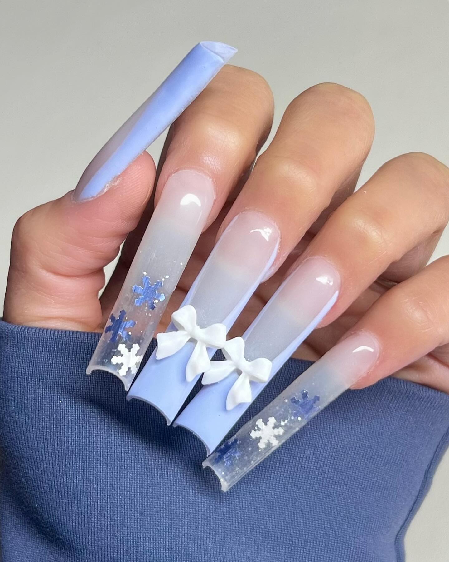 Crystal Clear Icicle Winter Nails