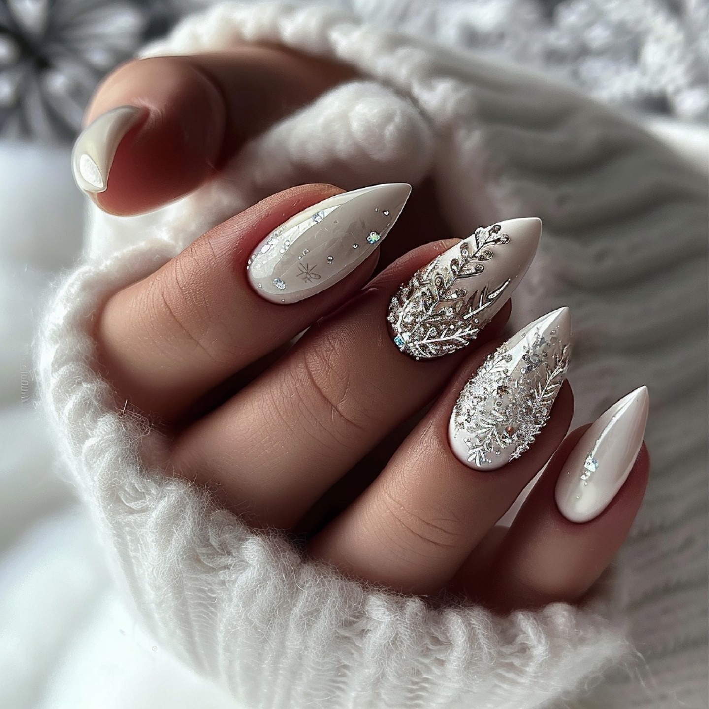 Frosty Snowflake Nails