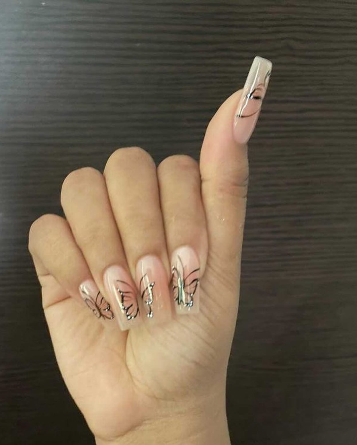 Simple Cute Butterfly Nail Design
