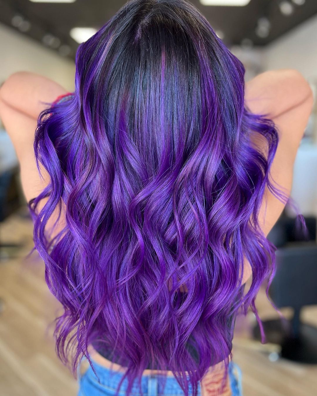 Velvet Long Wavy Purple Hair
