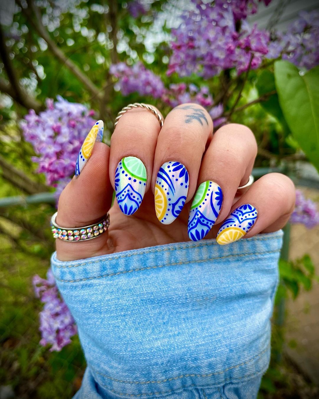 Beach Nails With Aurora Detailing