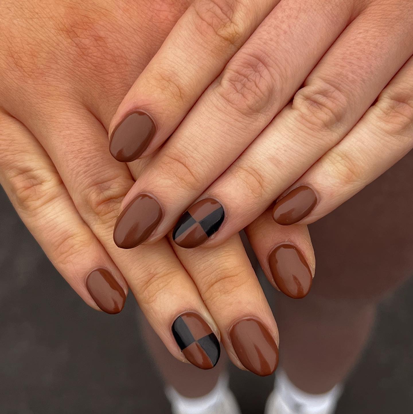 Chocolate and Black Nails
