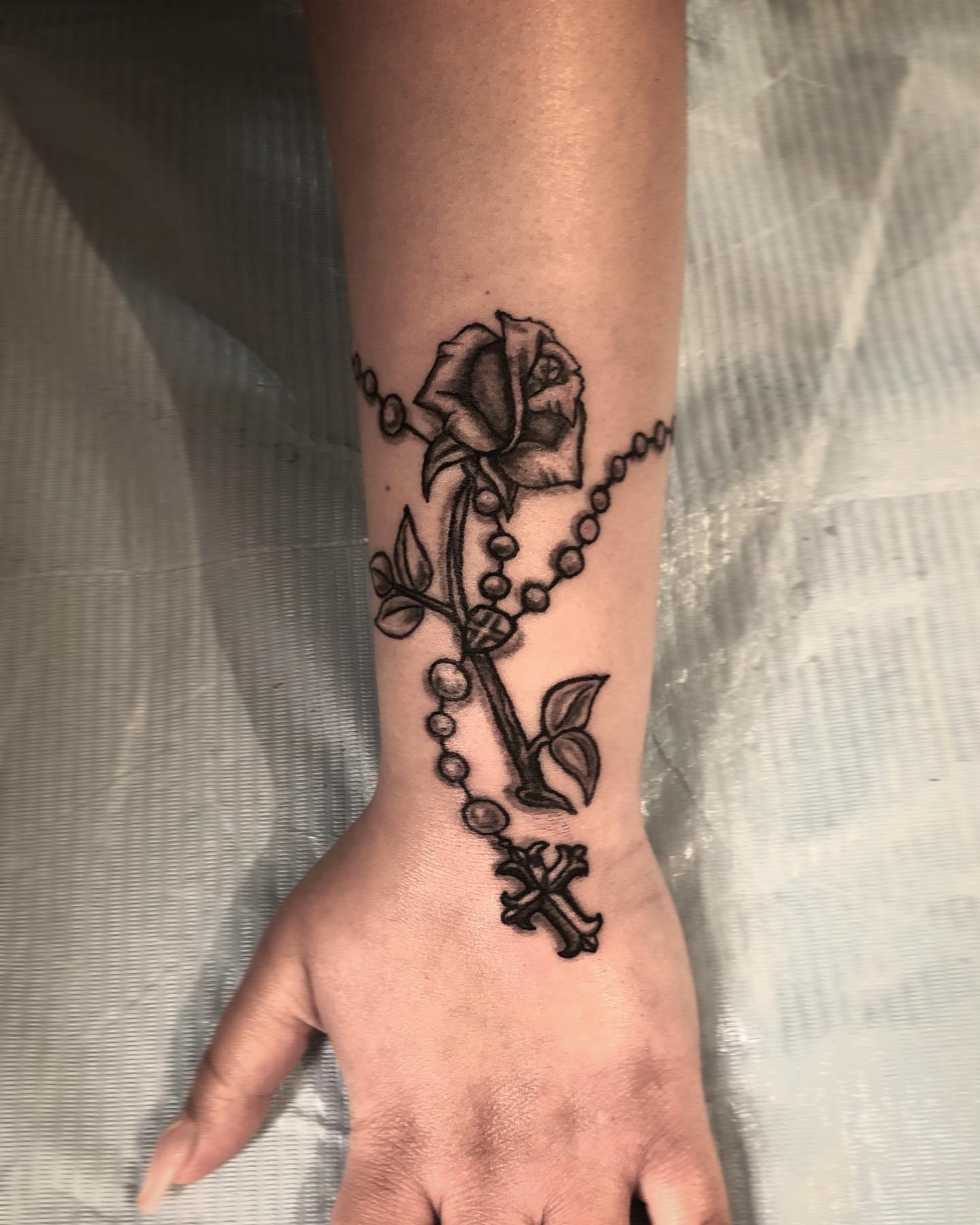 Tattoo Rose With Cross