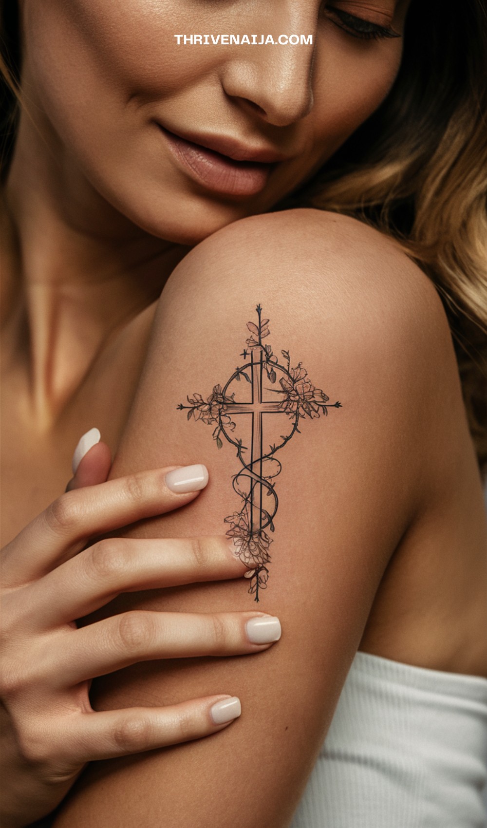 Swirl Cross Tattoo