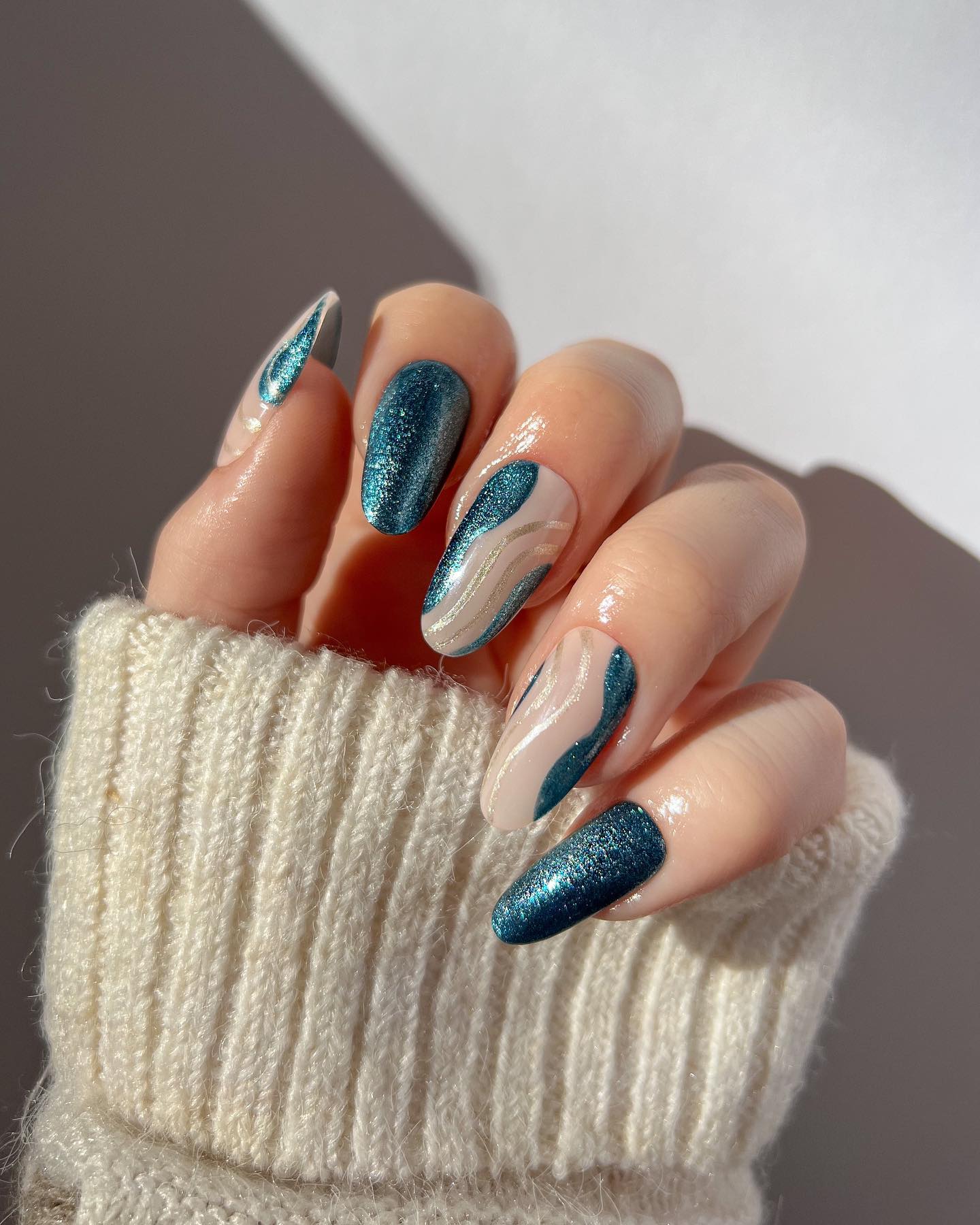Blue Velvet December Nails