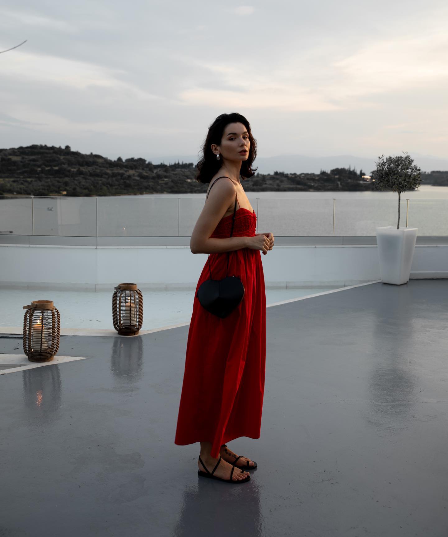 Cherry Red Gown and Sandal