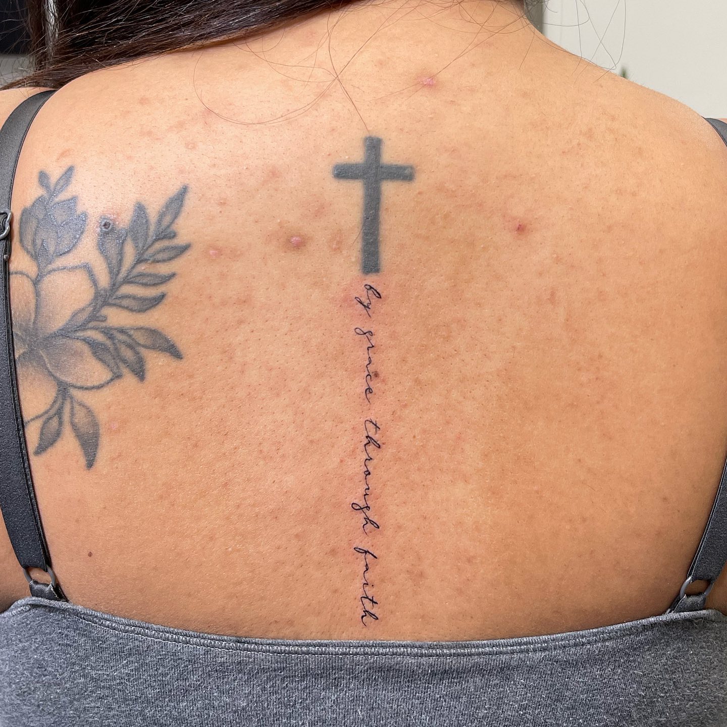 Cross and Scripture Tattoo