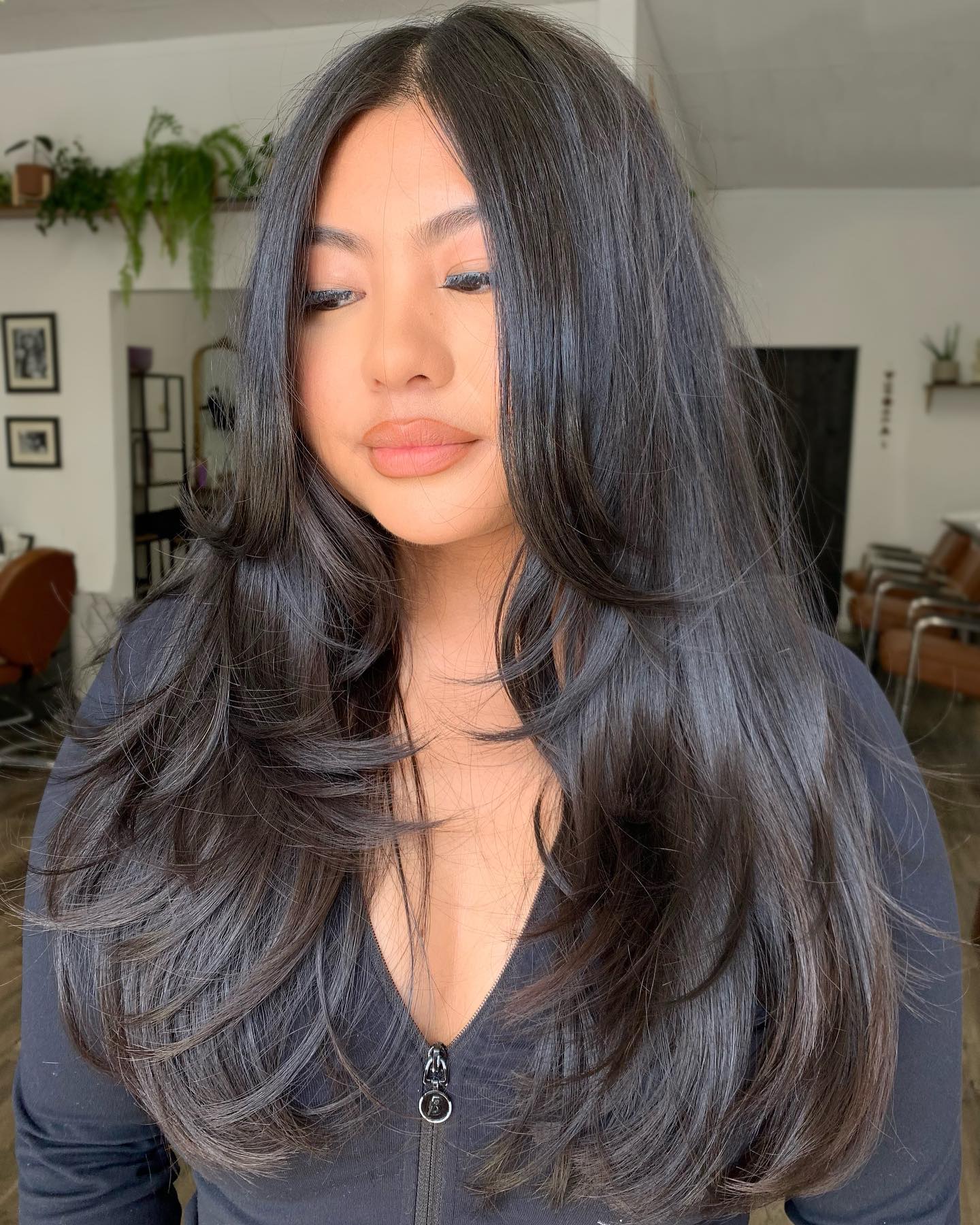 Face Framing Layered Wispy Bangs