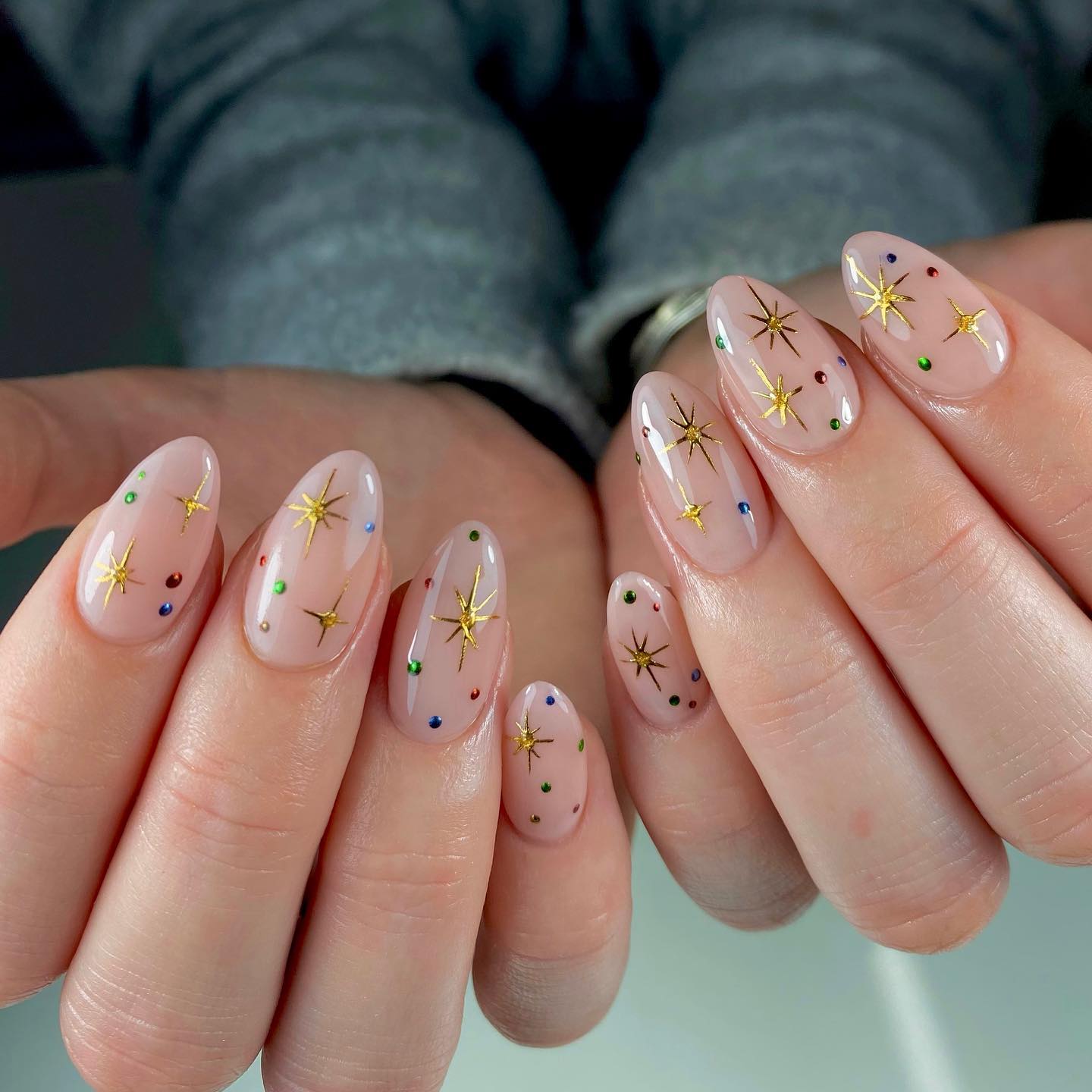 New Year Star Nail Design