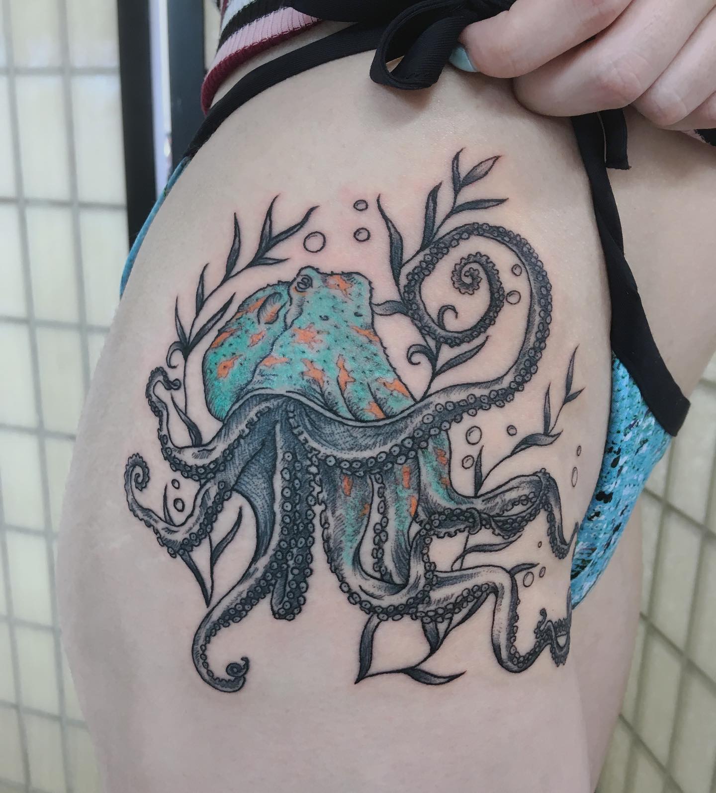 Octopus Hip Tattoo Design