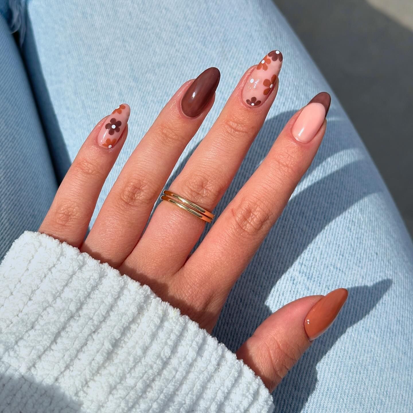 Autumnal Floral Nails