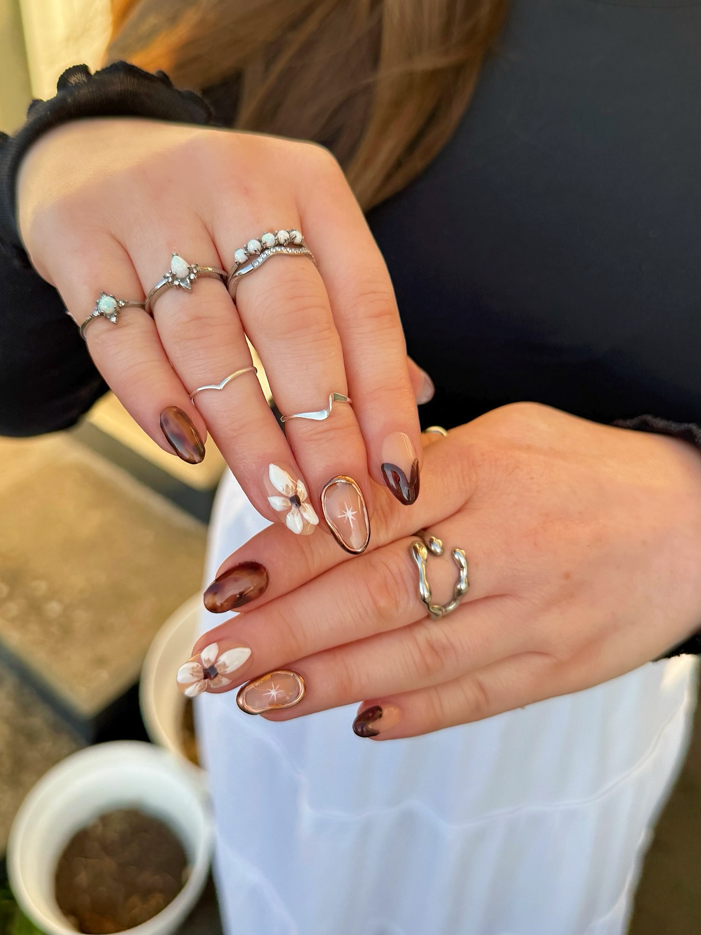 Copper and Tortoise Shell Nails