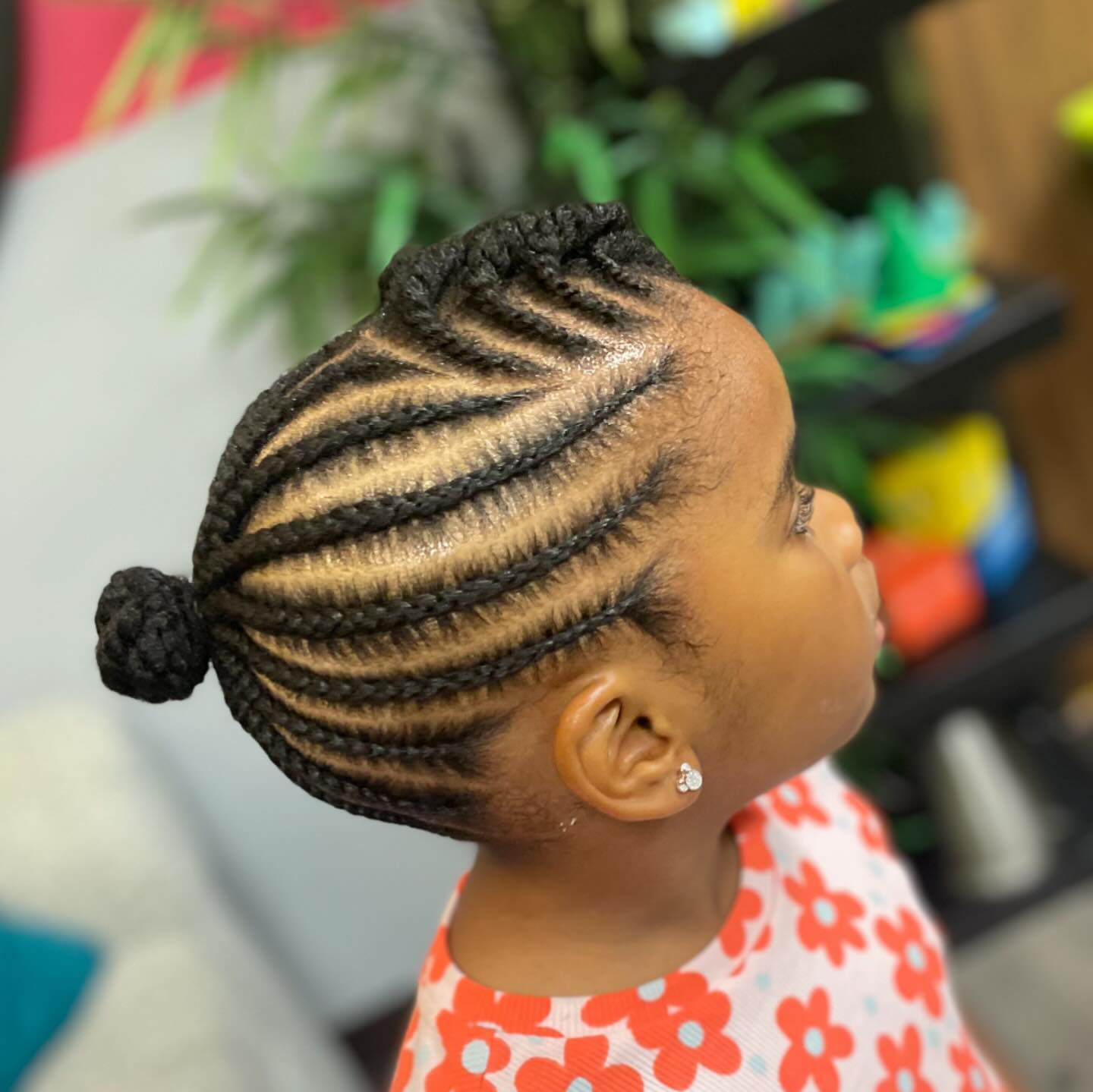 Cornrow Updo With Twist Bangs