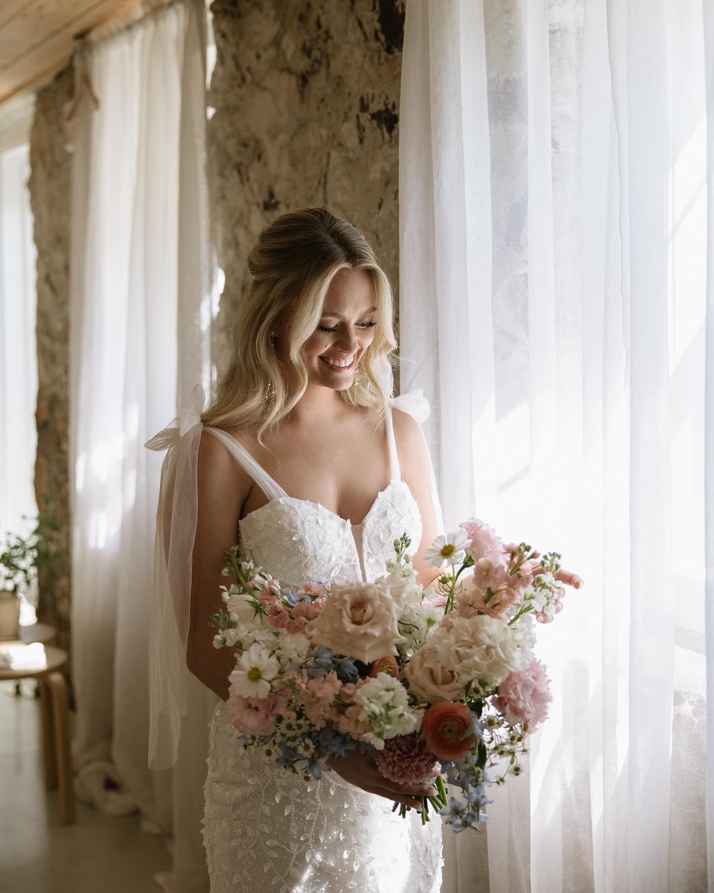 Country Half Up Bridal Hairstyle