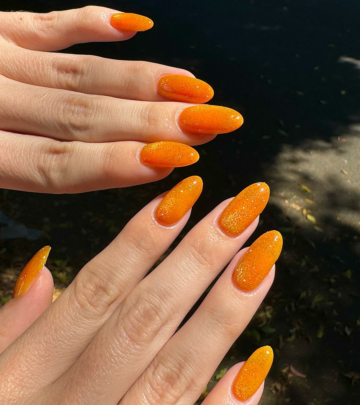 Crystal Orange Fall Nails