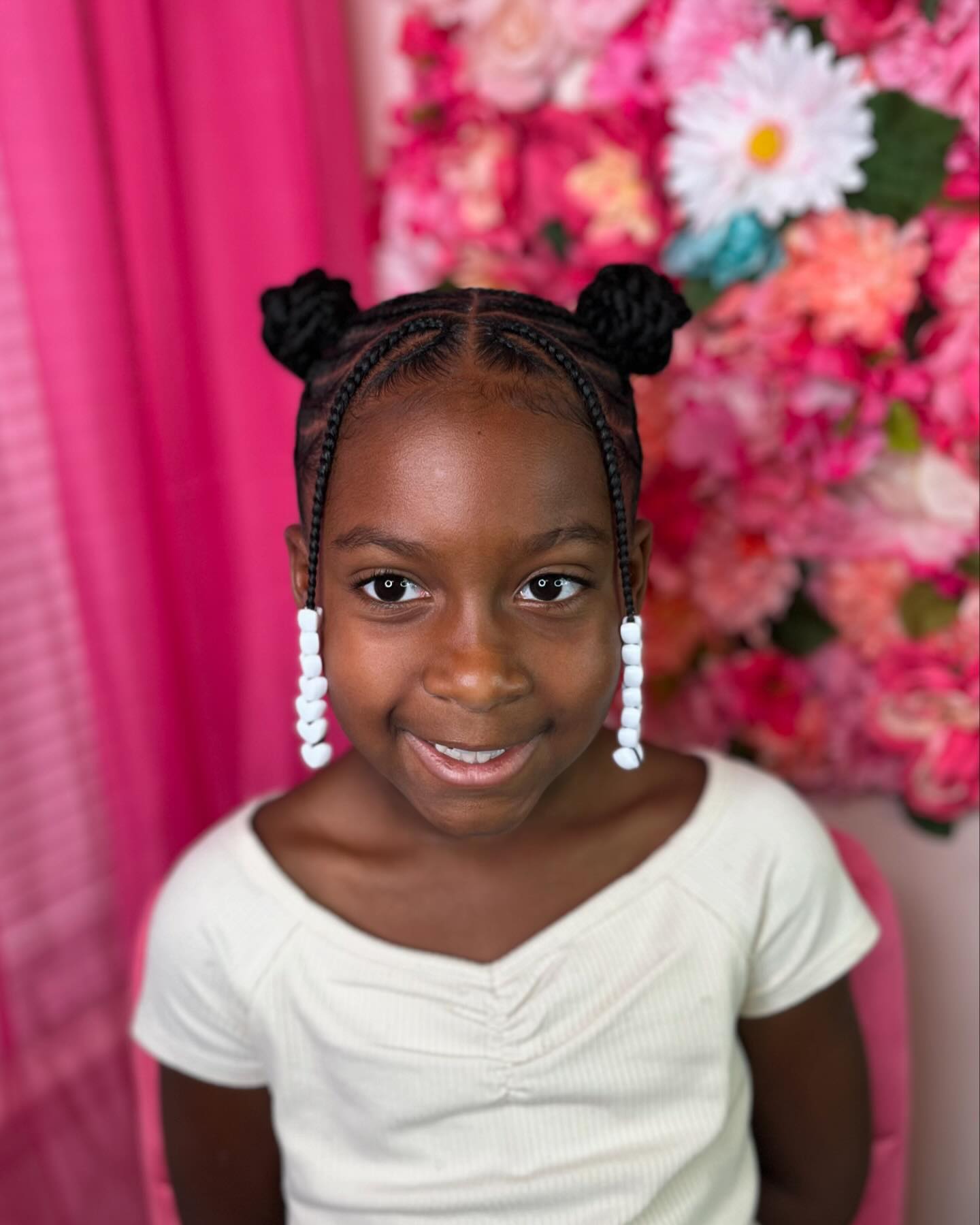 Double Bun Braid With Bangs
