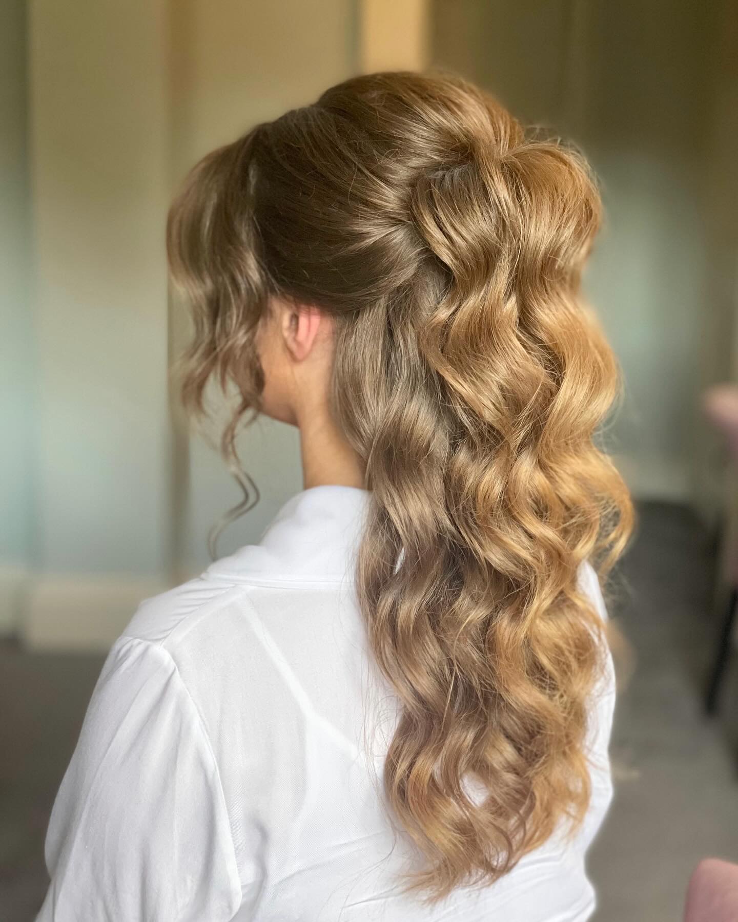 Half Up Contemporary Bridal Hairstyle