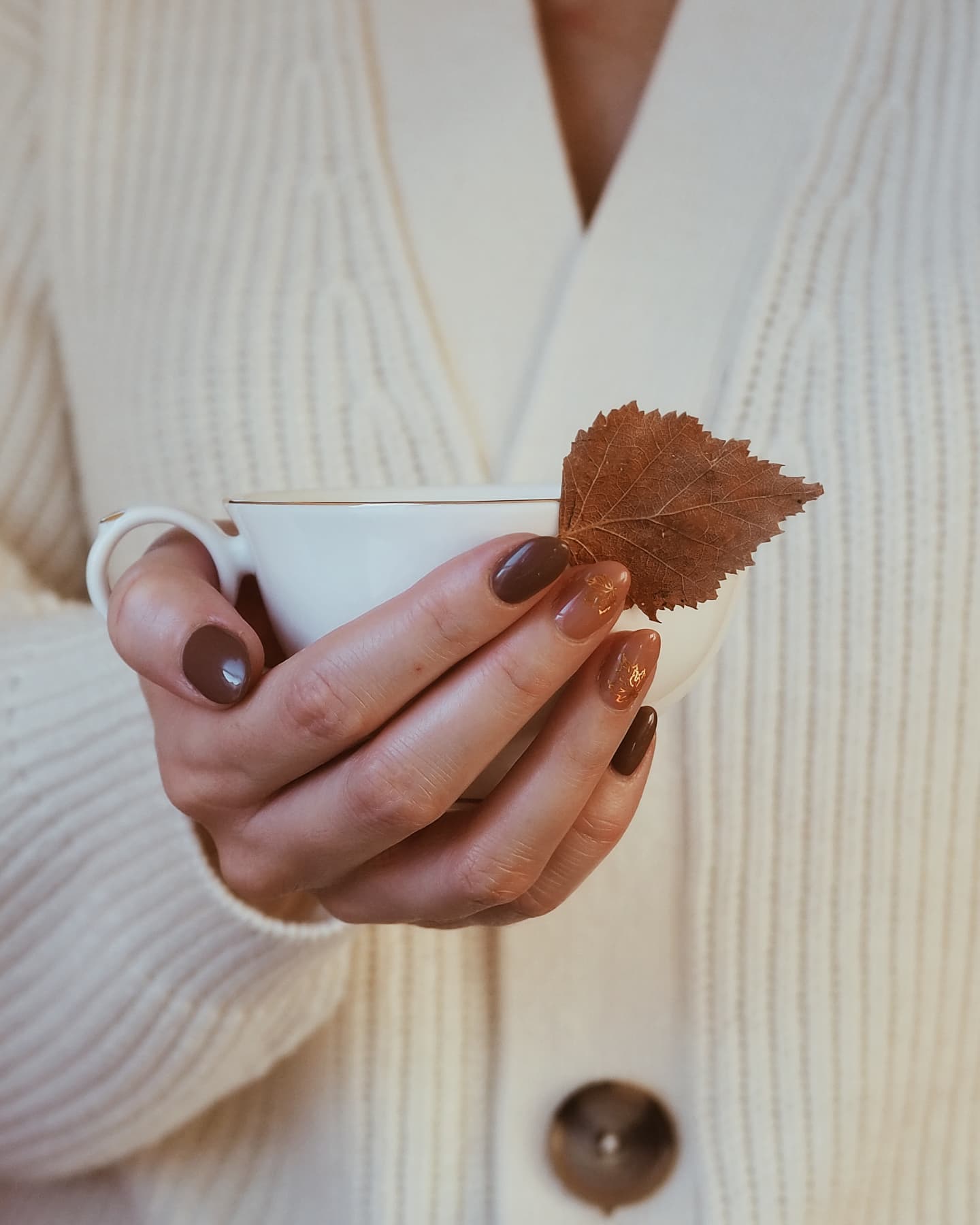 Warm Brown Nail Design