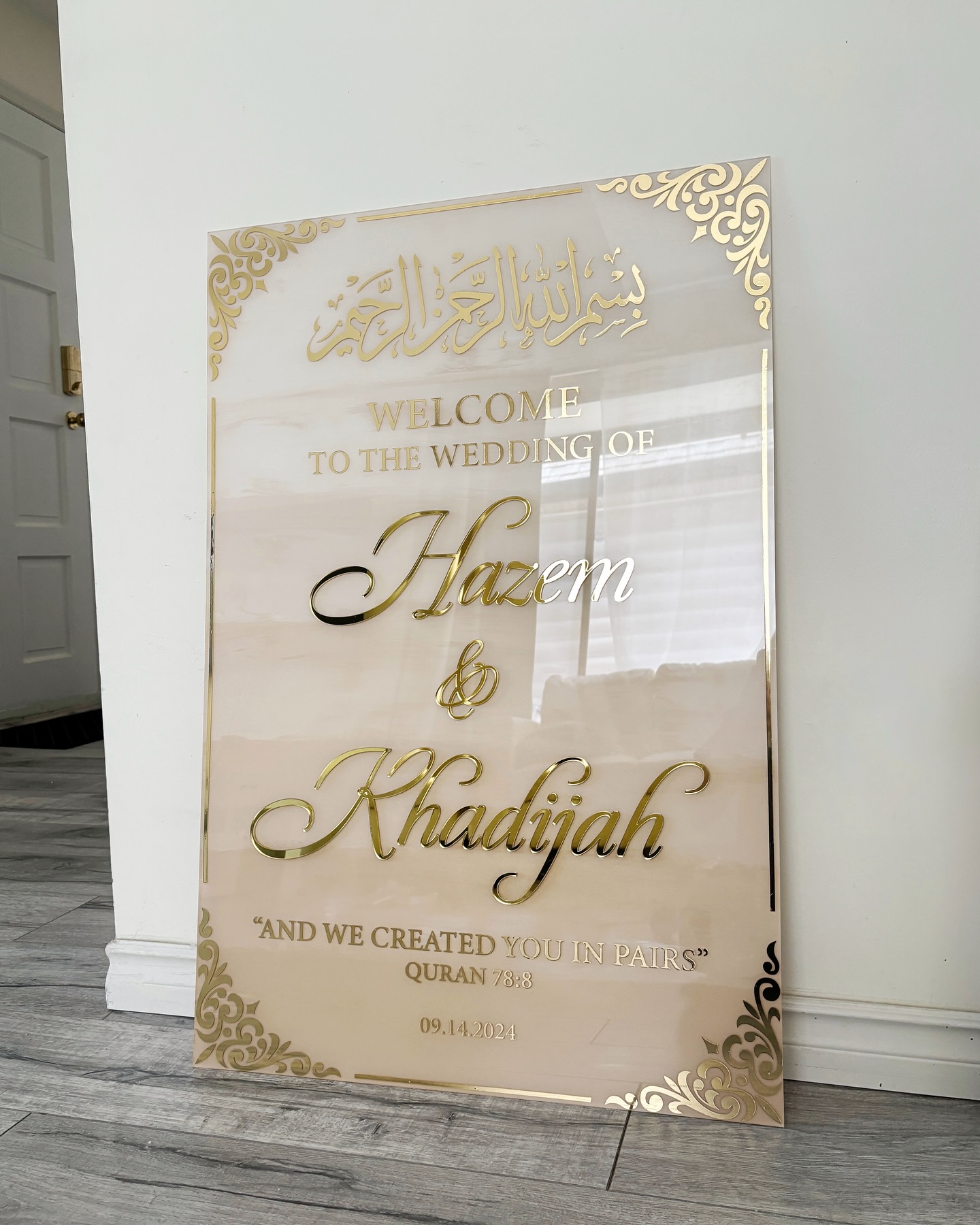 Acrylic Sign with Gold Foil
