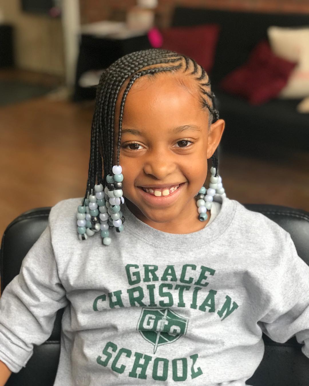 Cute Lemonade Cornrow with Beads