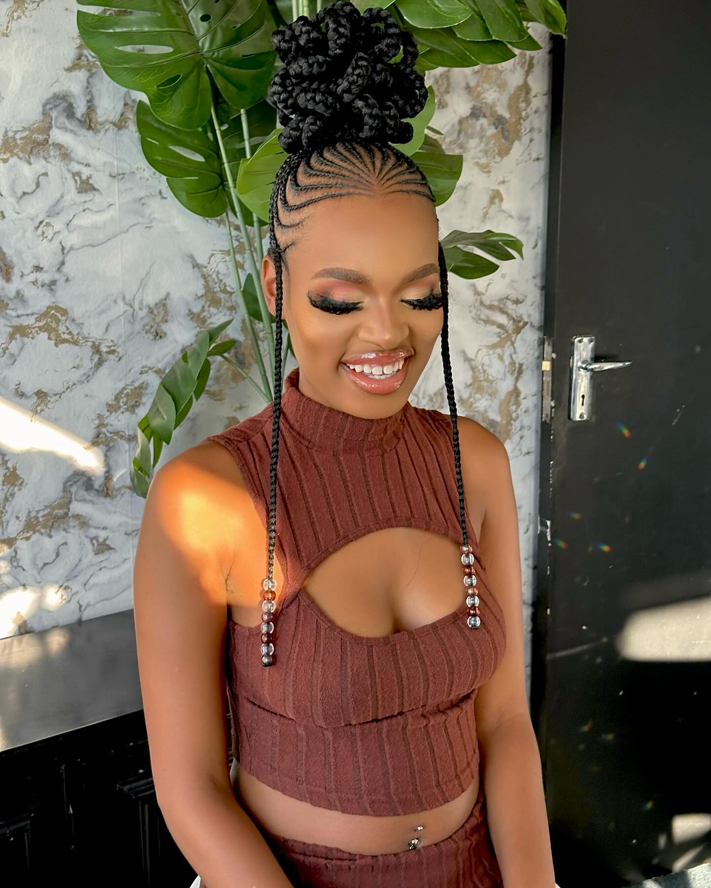 Feed In Braid Tribal Updo Hairstyle