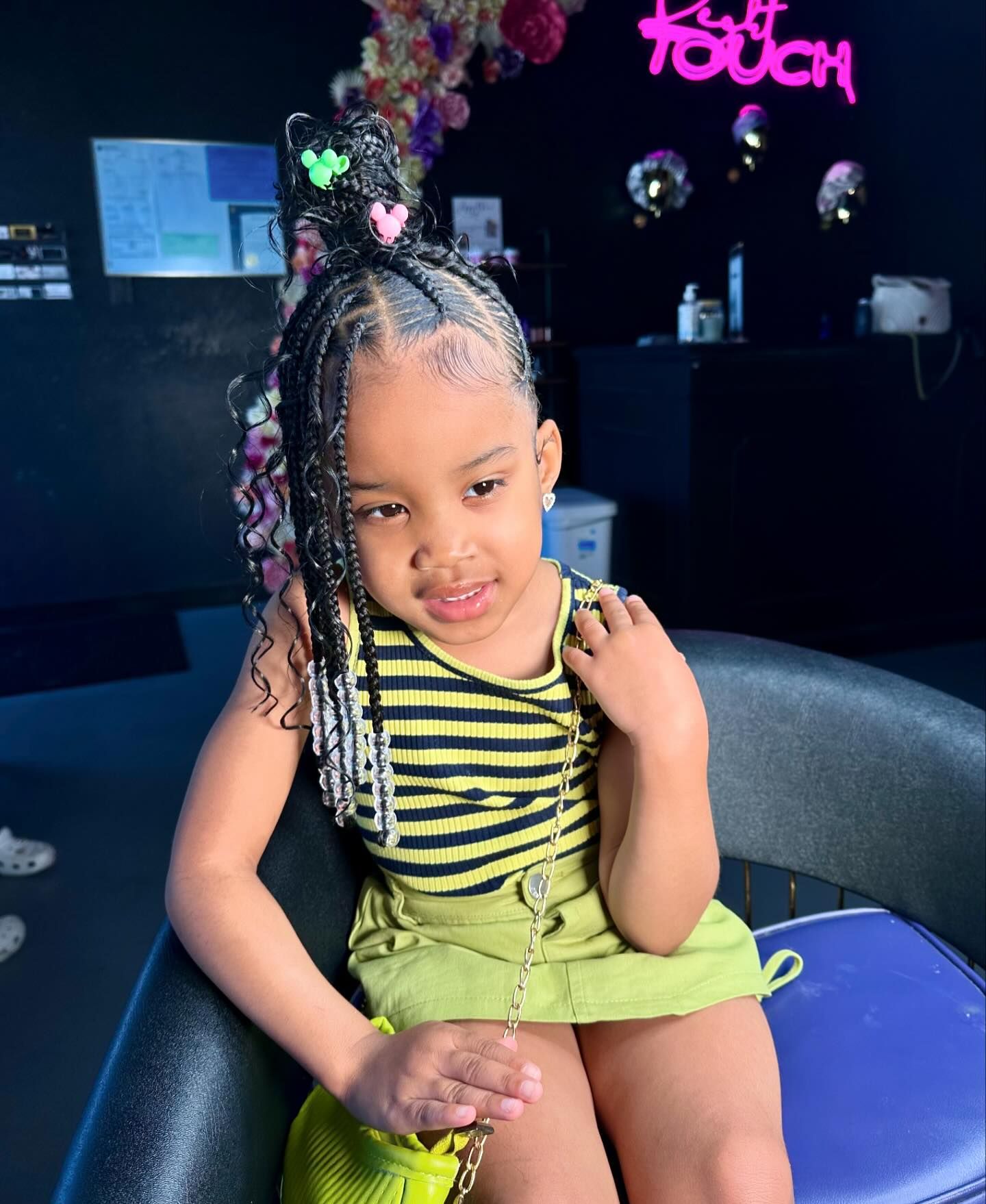 High Ponytail with Side Box Braids