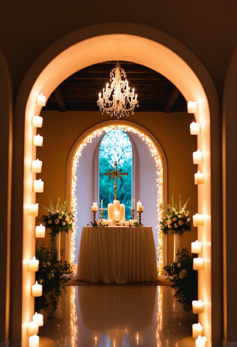 Romantic Candle-Lit Arch