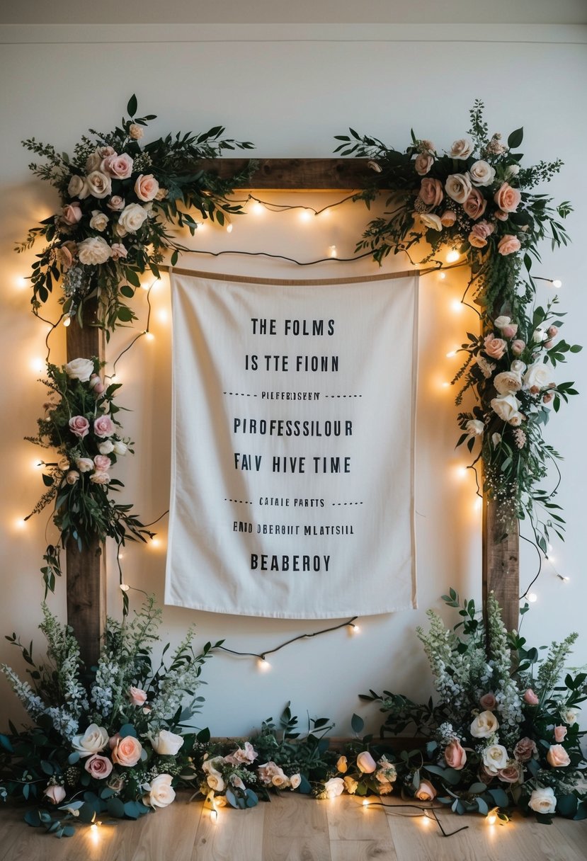 Fabric Banner with Printed Text