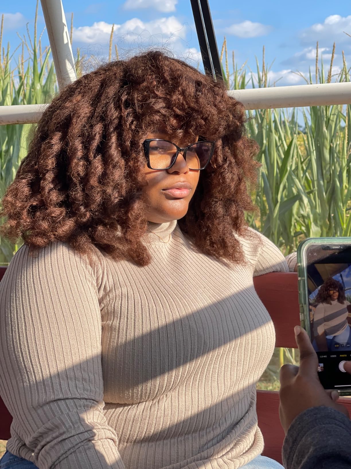 Brazillian natural wig with side bang