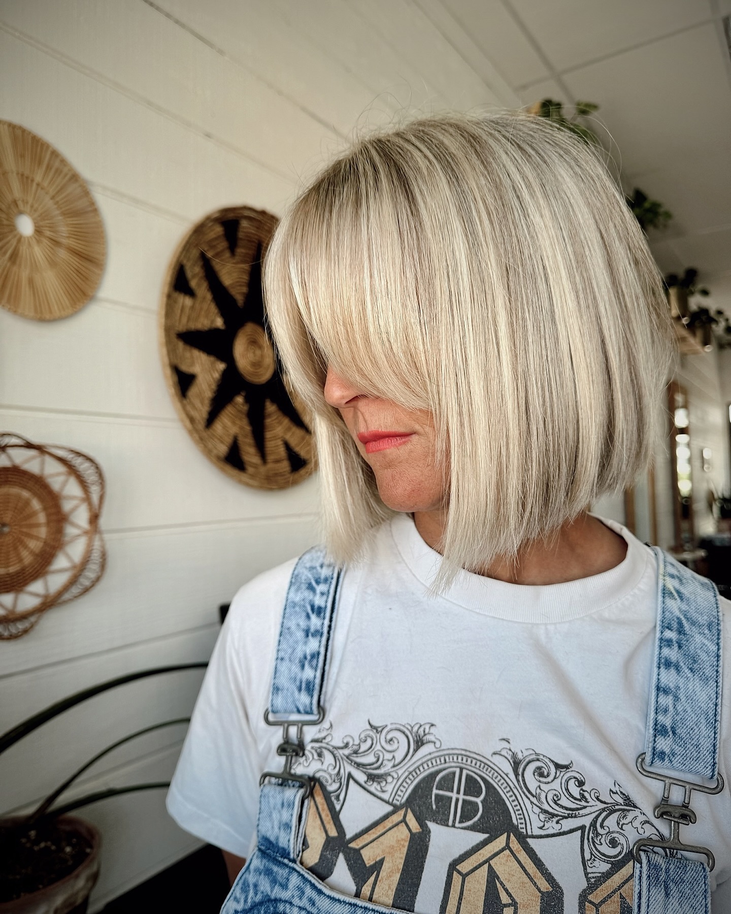Blunt Cut Bob with Feathered Bangs