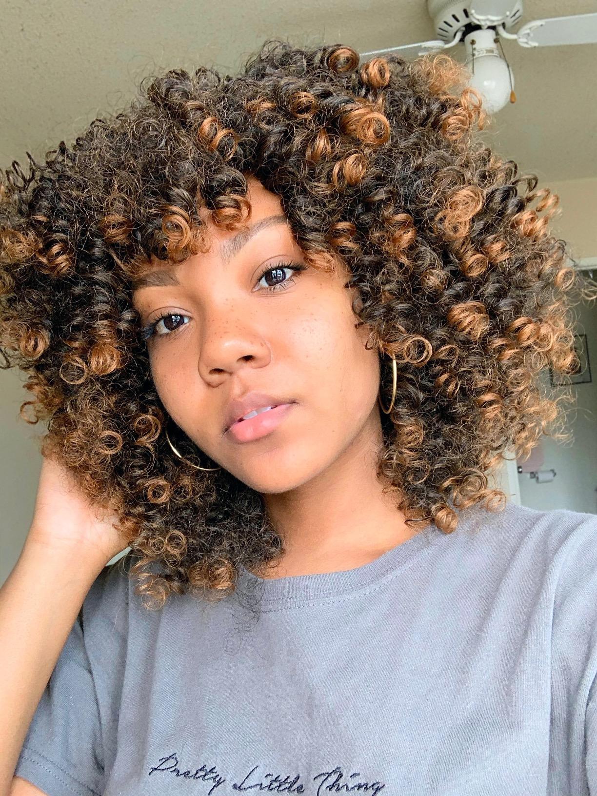 curly wig with bangs