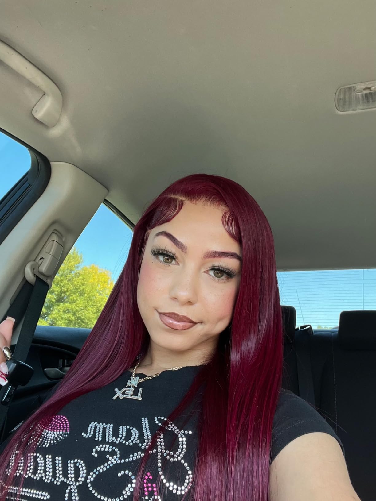 straight wine ginger wig