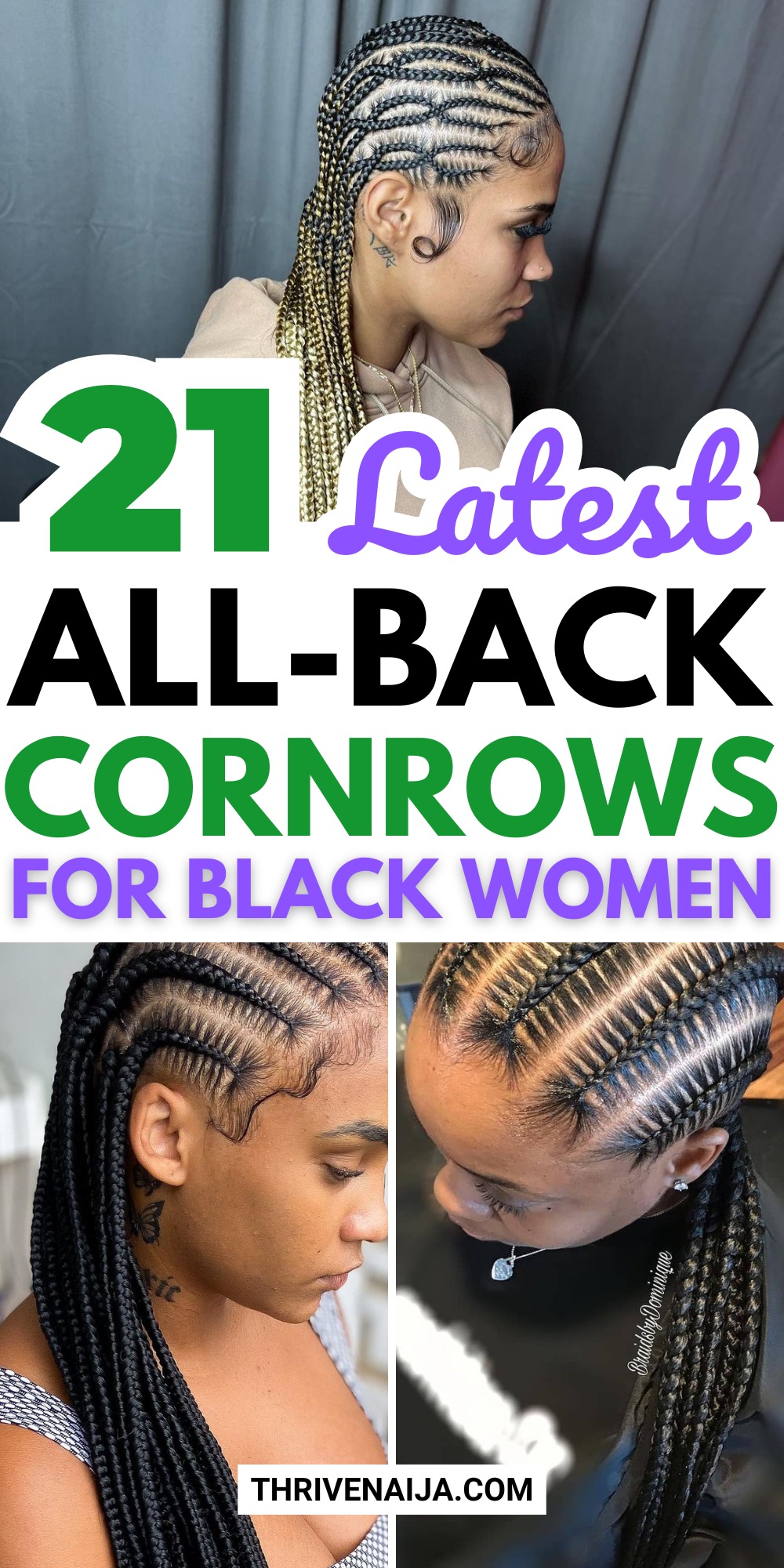 21 Latest All Back Cornrow Hairstyles