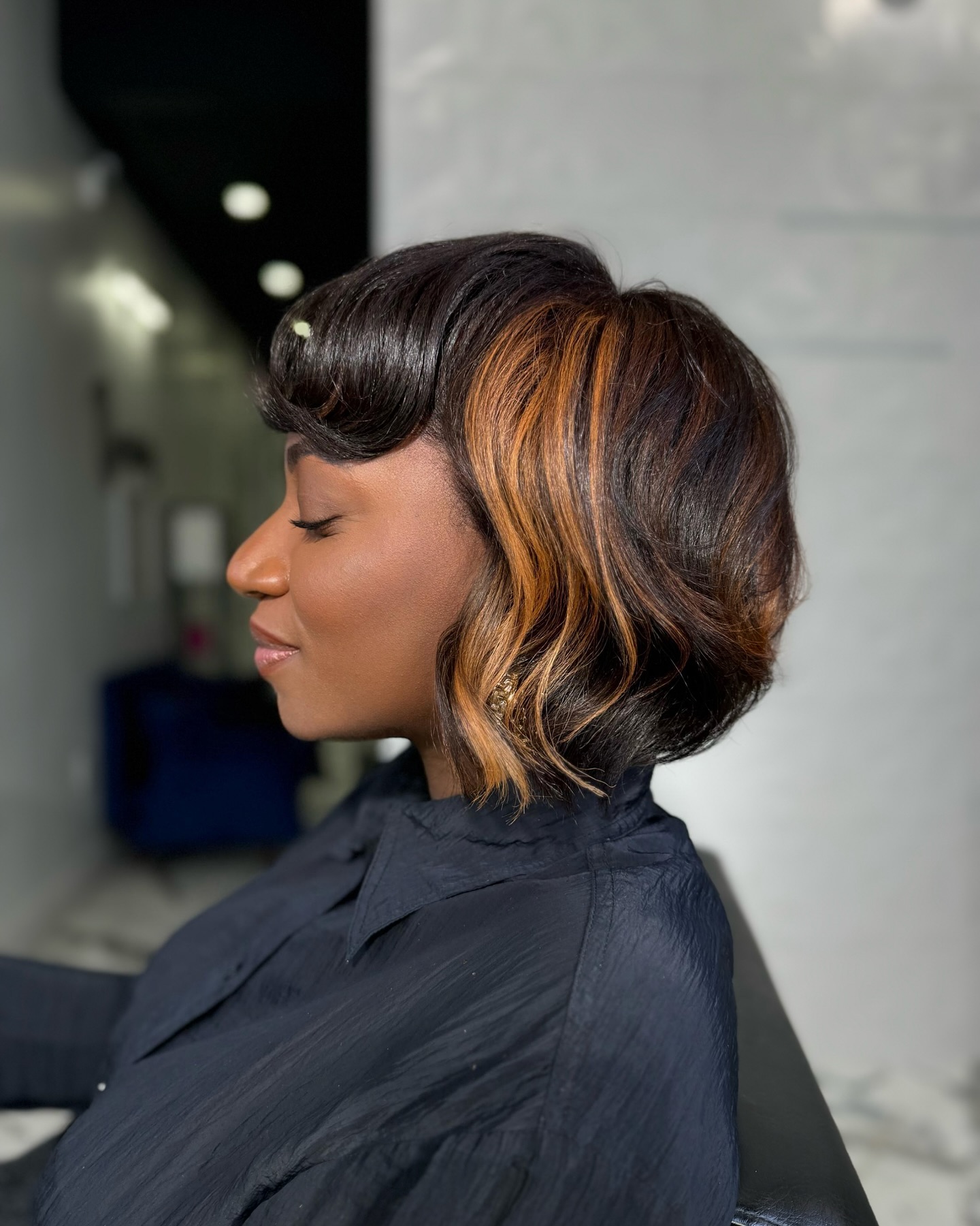 Choppy Bob with Highlights
