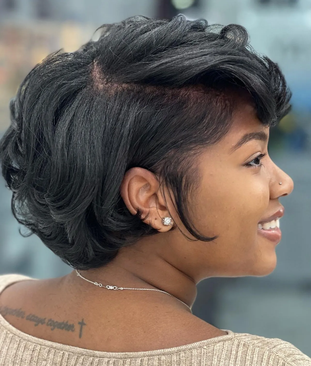 Edgy Side Part Bob