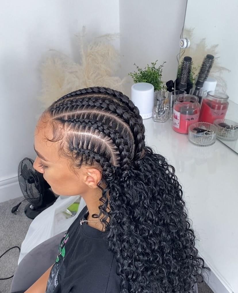 All Back Braid With Quick Weaves