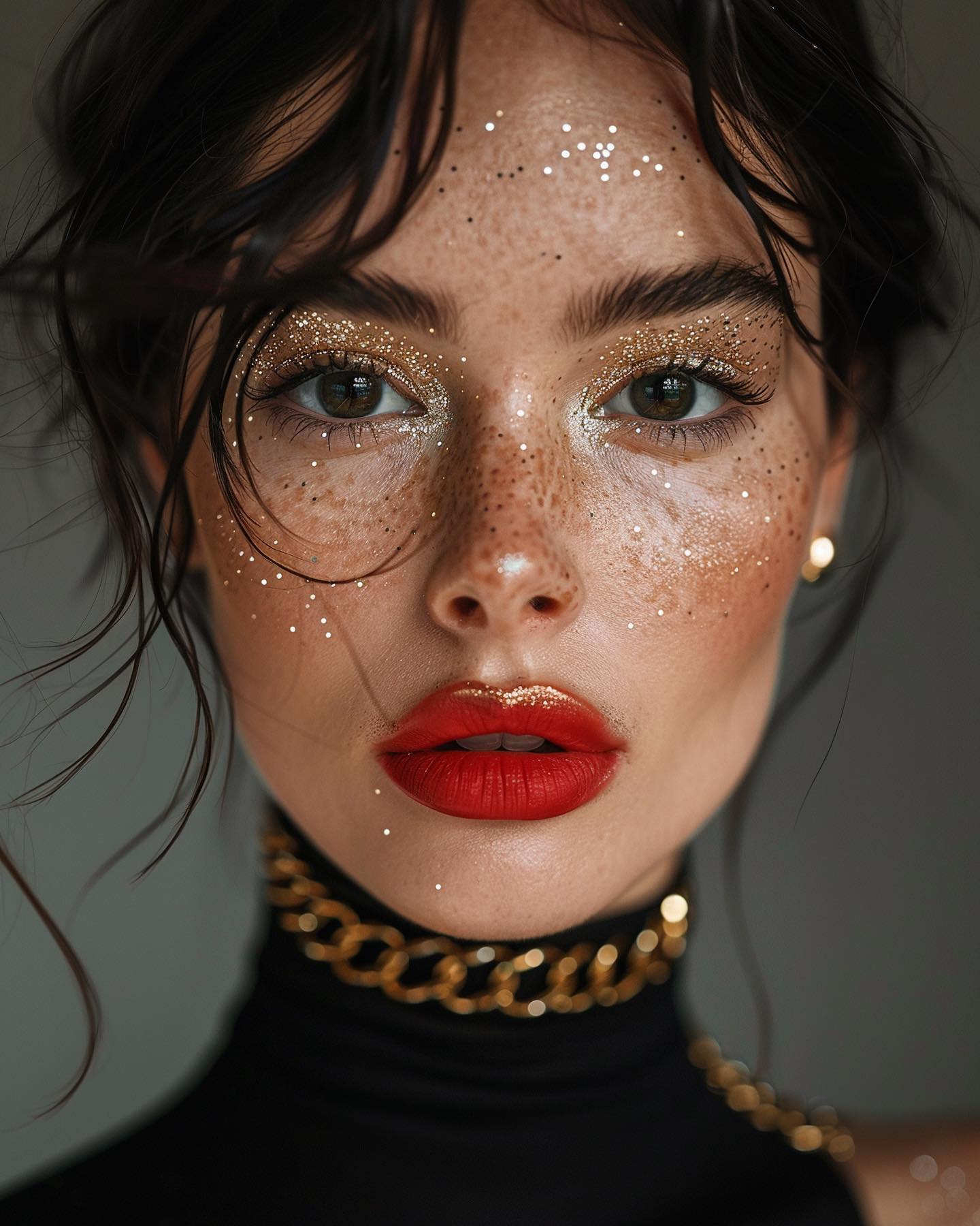 Bright Accents and Gold Makeup