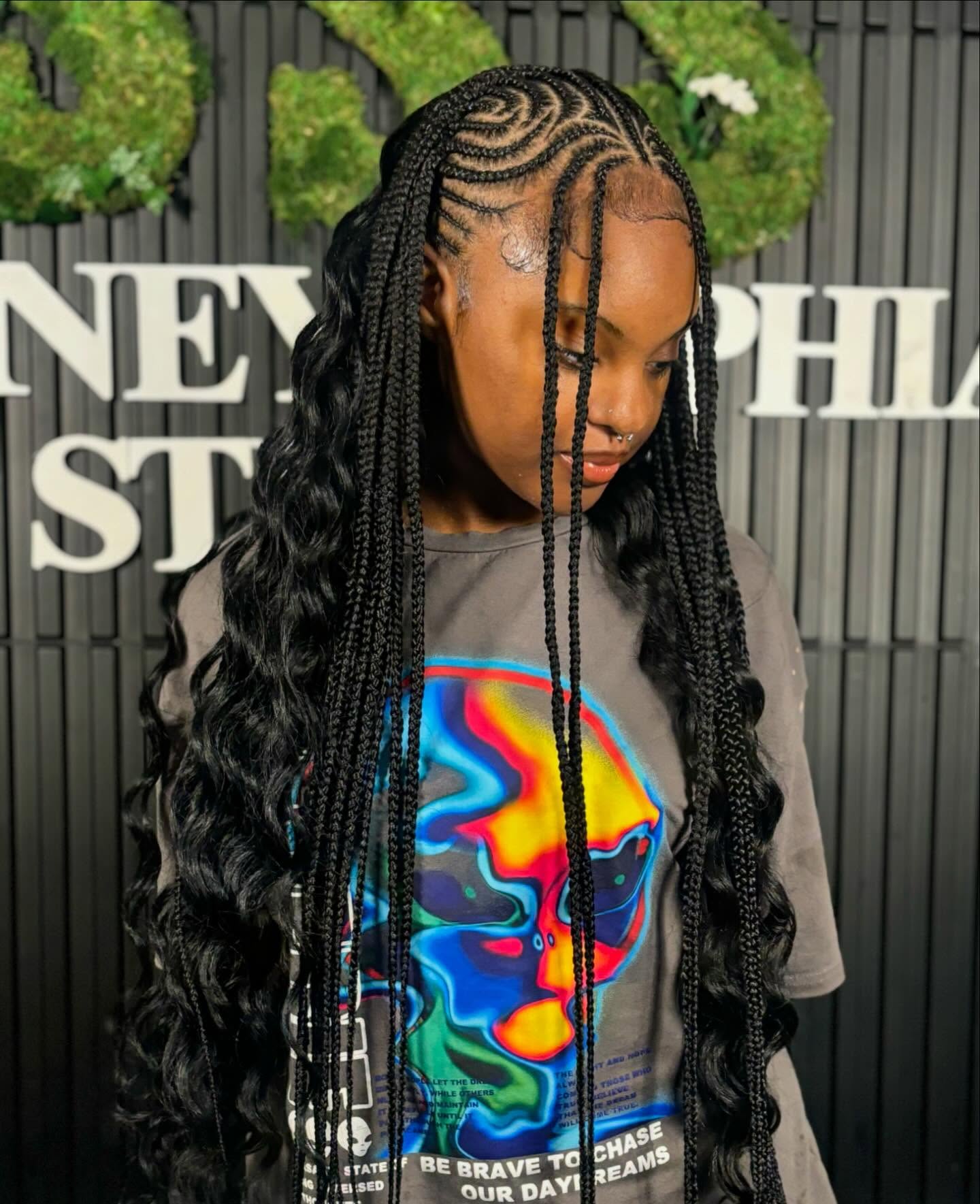 Fulani Braids with Weave 