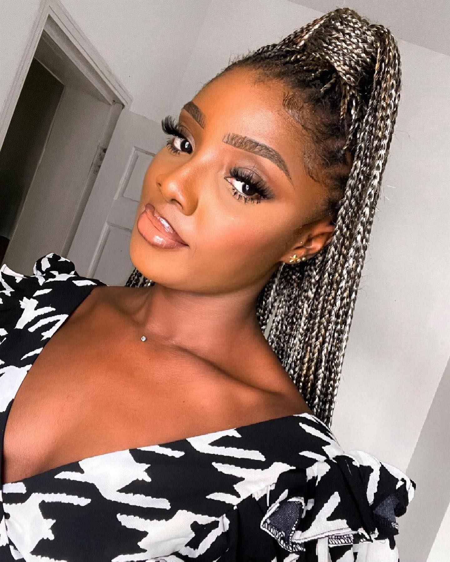 Gold Grey Knotless Braids