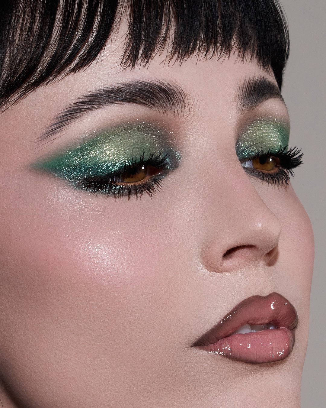 Green Eye Glitter Makeup
