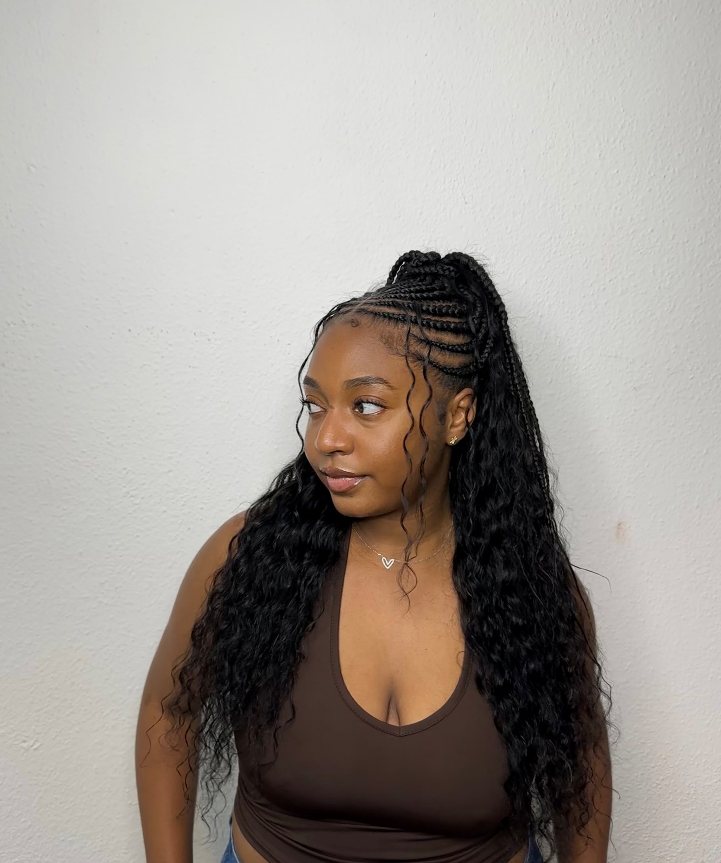 Half Braid and Half Sew In Ponytail