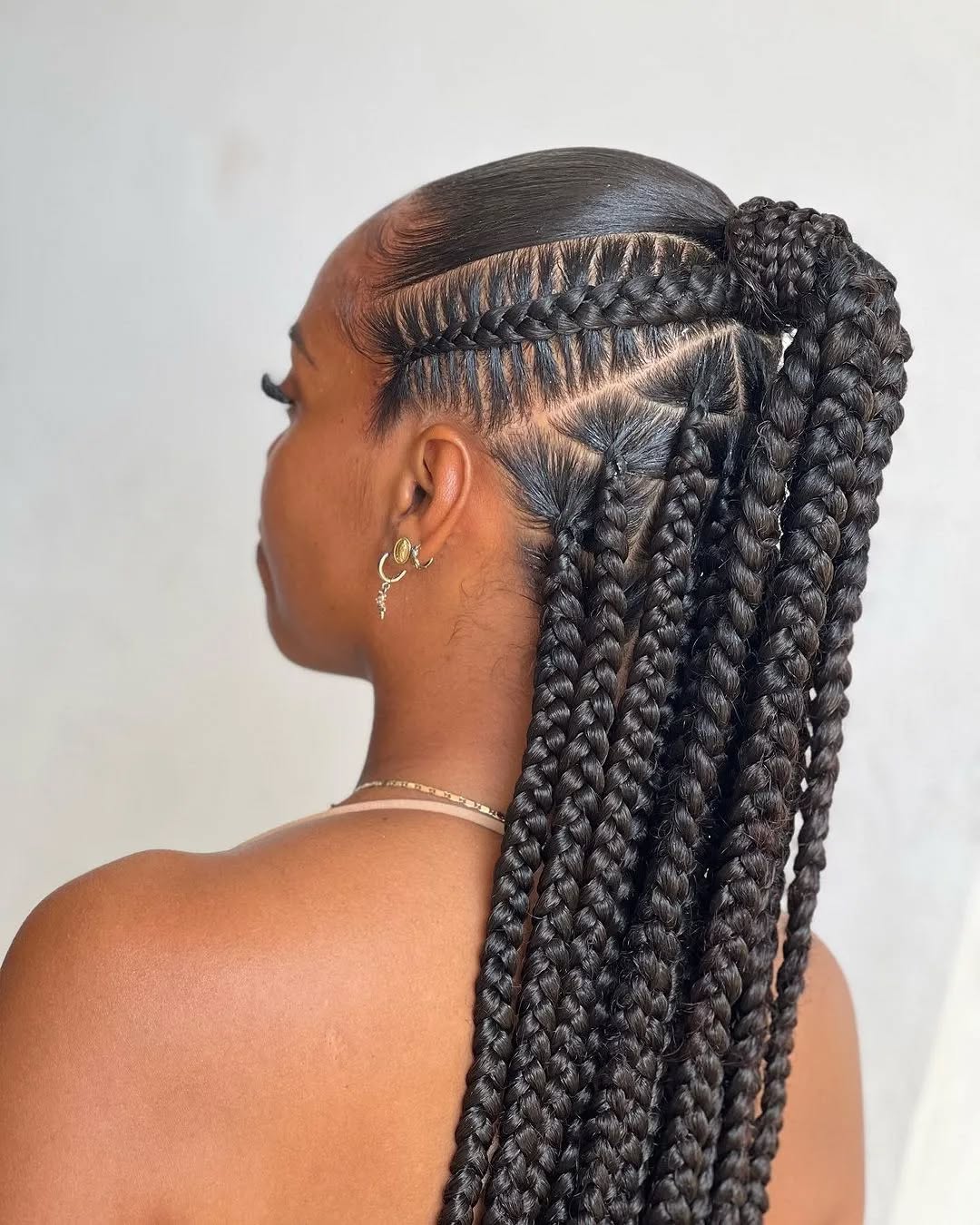 Half & Half Ponytail Braids